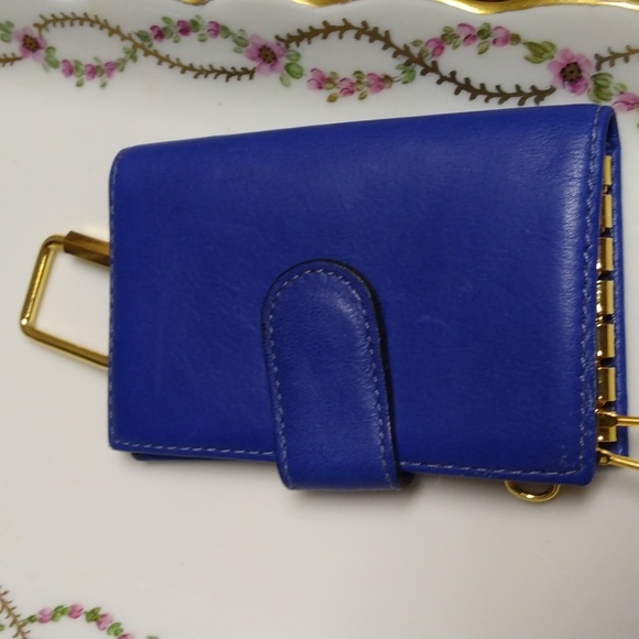 Hugo Bosca Blue Leather Key Chain - Picture 8 of 9